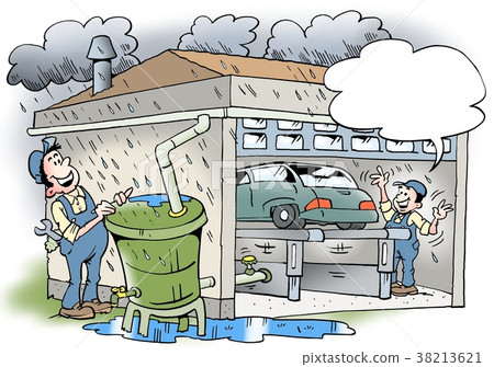 Cartoon illustration of a  workshop 38213621