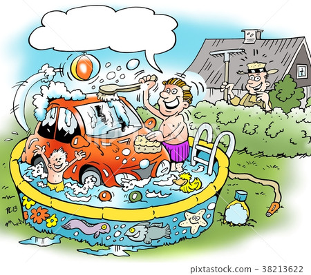 Cartoon illustration of a family man  38213622