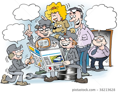 Cartoon illustration of a employees people  38213628