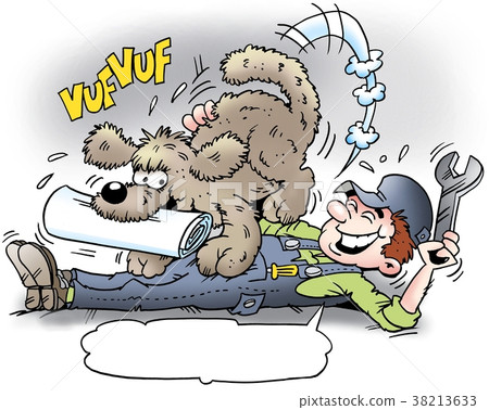 Cartoon illustration of a mechanic  38213633