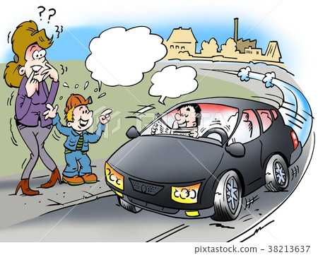 Cartoon illustration of a  shocked mother  38213637