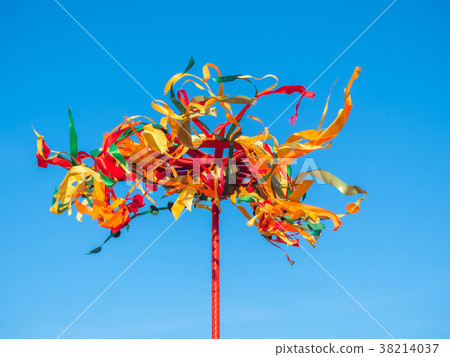 Festive Wooden Pole for Climb on Maslenitsa Festive Wooden Pole for Climb on Maslenitsa 38214037