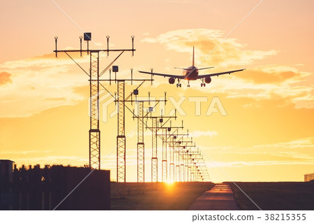 Landing at the sunset Landing at the sunset 38215355
