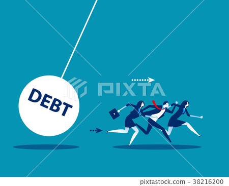 Business team with huge debt bomb. 38216200
