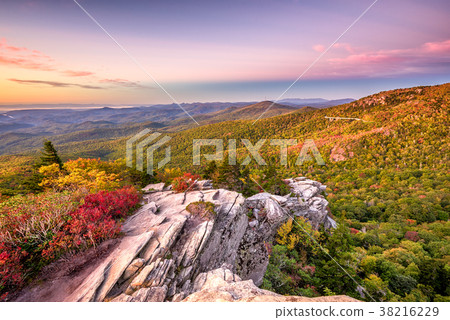 Blue Ridge Mountains landscape at Lin Cove 38216229