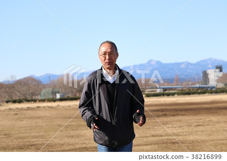 Senior jogging at the winter ground Senior jogging at the winter ground 38216899