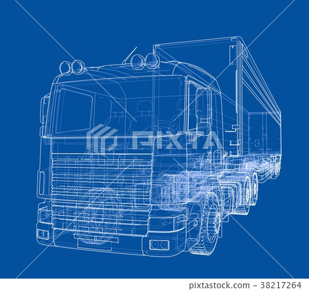 European truck outlined vector European truck outlined vector 38217264