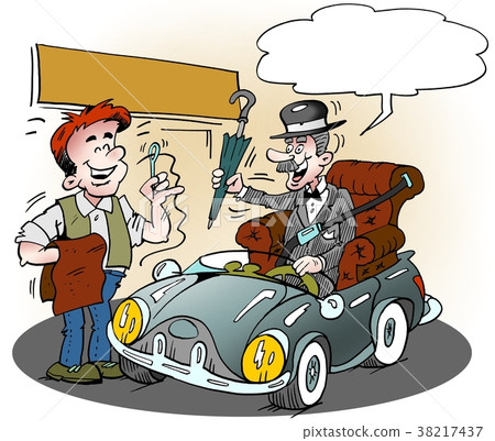 Cartoon illustration of elderly glenteman 38217437