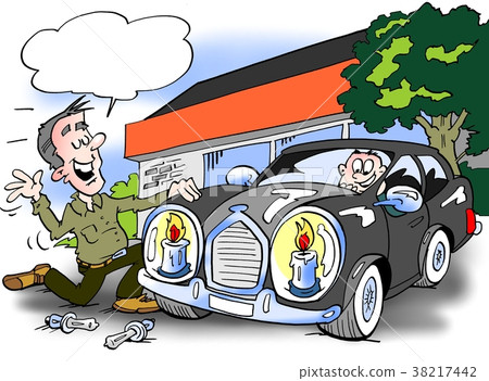 Cartoon illustration of A luxury car  38217442