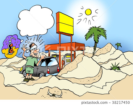 Cartoon illustration of a motorist  38217450