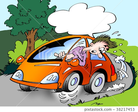 Cartoon illustration of a car owner  38217453