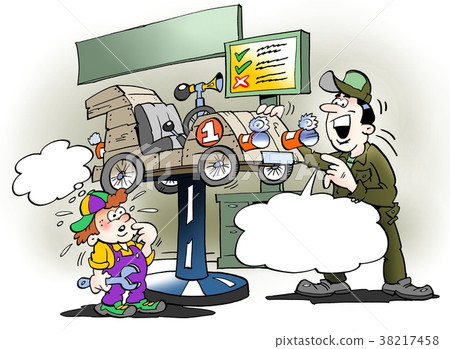 Cartoon illustration of a father and son Cartoon illustration of a father and son 38217458