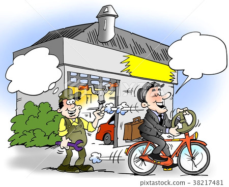 Cartoon illustration of a a businessman  38217481