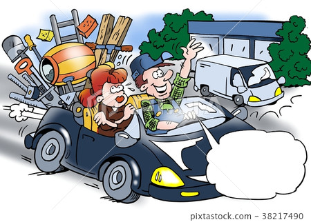 Cartoon illustration of a craftsman Cartoon illustration of a craftsman 38217490
