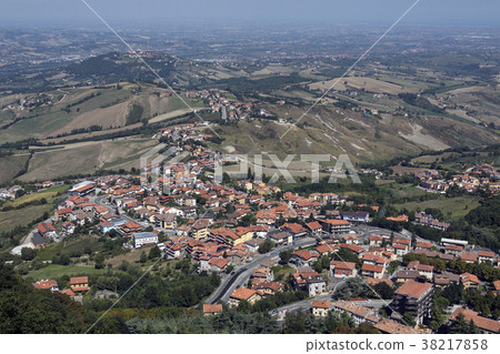 View from San Marino to Italian Coast 38217858