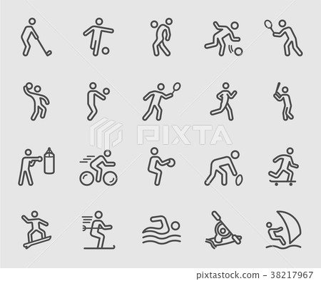 Sports action line icon 38217967