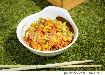 Fried rice with seafood in Japanese style Fried rice with seafood in Japanese style 38217970