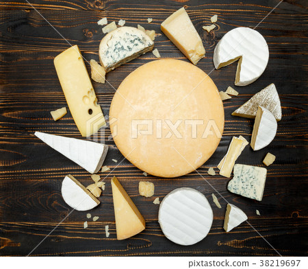 Various types of cheese - parmesan, brie 38219697