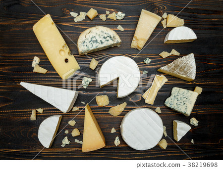 Various types of cheese - parmesan, brie Various types of cheese - parmesan, brie 38219698