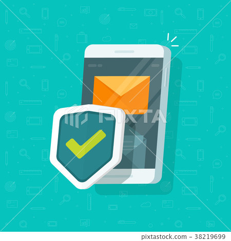 Smartphone protection vector illustration, flat 38219699