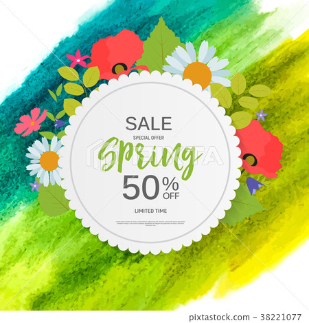Abstract Design Spring Sale Banner Template 38221077