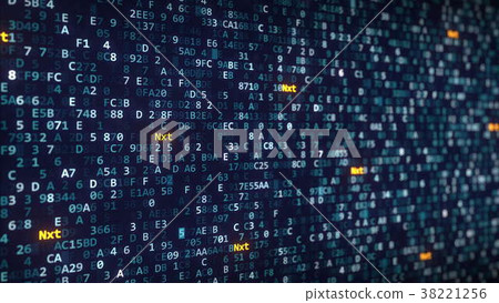 Nxt Captions Appearing Among Changing Hexadecimal Stock Illustration