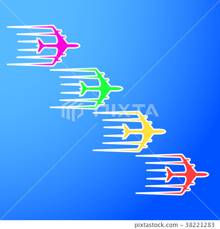 Flying airplane Airliner jet transport icon  38221283