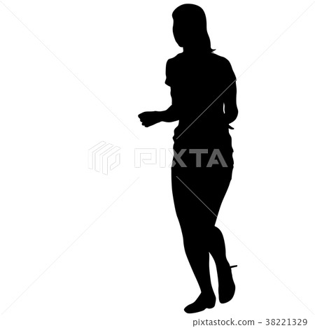 Silhouette of People Standing on White Background Silhouette of People Standing on White Background 38221329