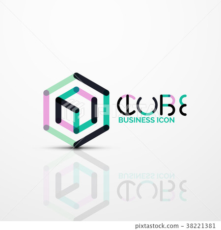 Cube idea concept logo, line 38221381