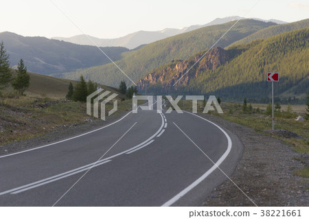 Cinematic landscape the road leaving  38221661