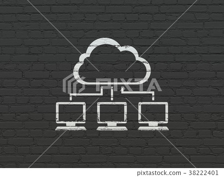 Cloud networking concept: Cloud Network on wall Cloud networking concept: Cloud Network on wall 38222401