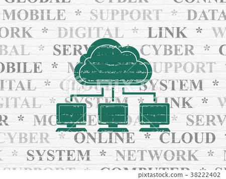 Cloud technology concept: Cloud Network on wall Cloud technology concept: Cloud Network on wall 38222402