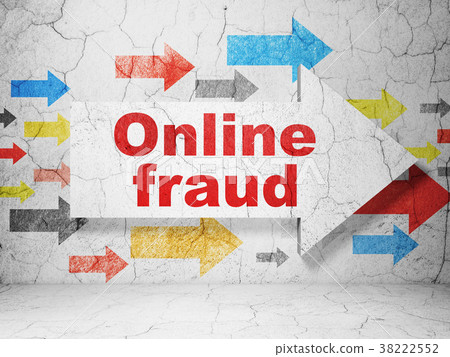 Safety concept: arrow with Online Fraud on grunge 38222552