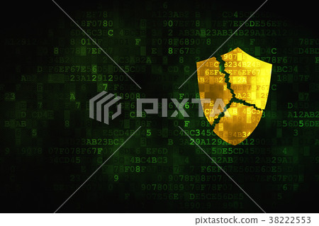 Privacy concept: Broken Shield on digital 38222553