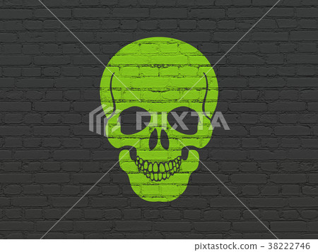 Health concept: Scull on wall background 38222746