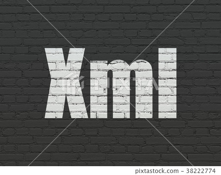 Programming concept: Xml on wall background Programming concept: Xml on wall background 38222774