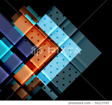 Colorful triangles and arrows on dark background Colorful triangles and arrows on dark background 38223585