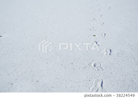 白色沙灘腳印 38224549