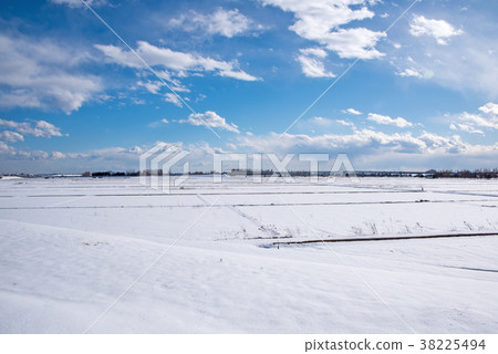 Omiya Tokyo area from the heavy snow Arakawa bank in the Kanto region Omiya Tokyo area from the heavy snow Arakawa bank in the Kanto region 38225494