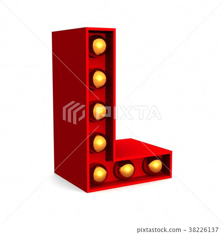 Red Marquee light letter L sign retro 38226137