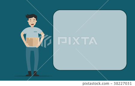 businessman with box service send mail. businessman with box service send mail. 38227031