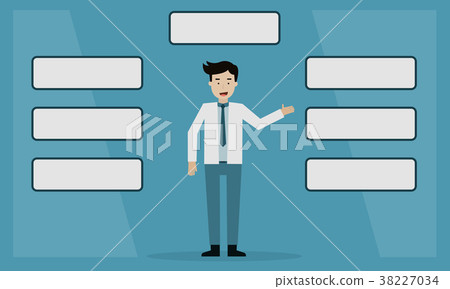 businessman with info graphic text-box. 38227034