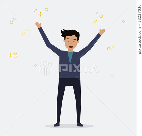 Happy businessman success work .Vector illustratio 38227036