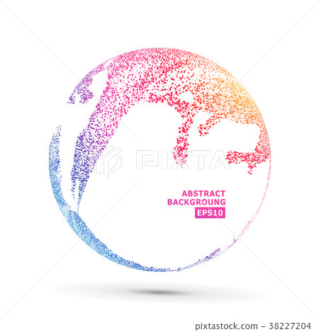 Colorful Sphere Composition Vector. Bright Dotted 38227204