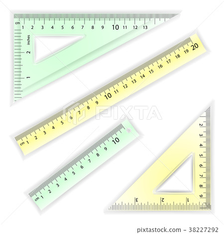 Ruler And Triangles Vector. Centimeter And Inch Ruler And Triangles Vector. Centimeter And Inch 38227292