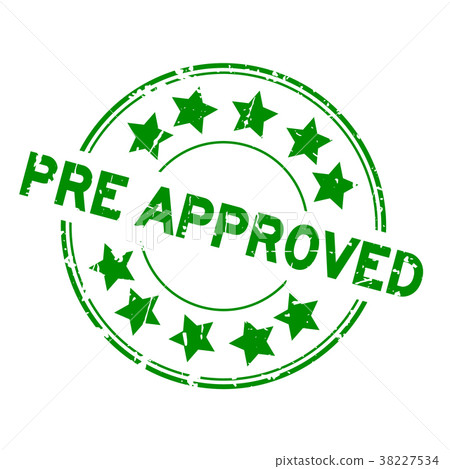 Grunge green pre approved round rubber seal stamp 38227534