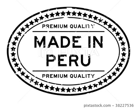 Grunge black premium quality made in Peru stamp 38227536
