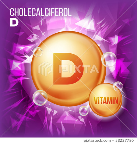 Vitamin D Cholecalciferol Vector. Vitamin Gold Oil Vitamin D Cholecalciferol Vector. Vitamin Gold Oil 38227780