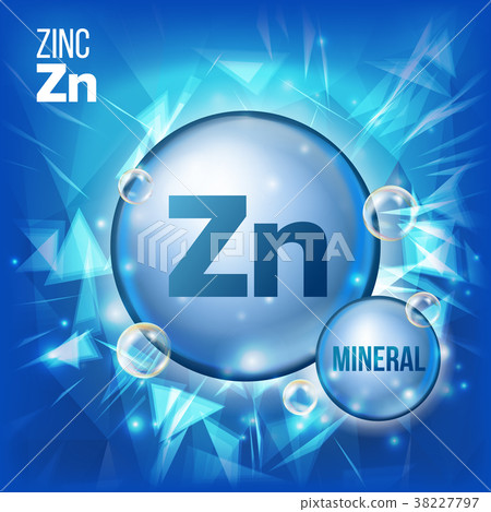 Zn Zinc Vector. Mineral Blue Pill Icon. Vitamin Zn Zinc Vector. Mineral Blue Pill Icon. Vitamin 38227797
