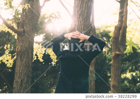 Positive men in the forest 38228299